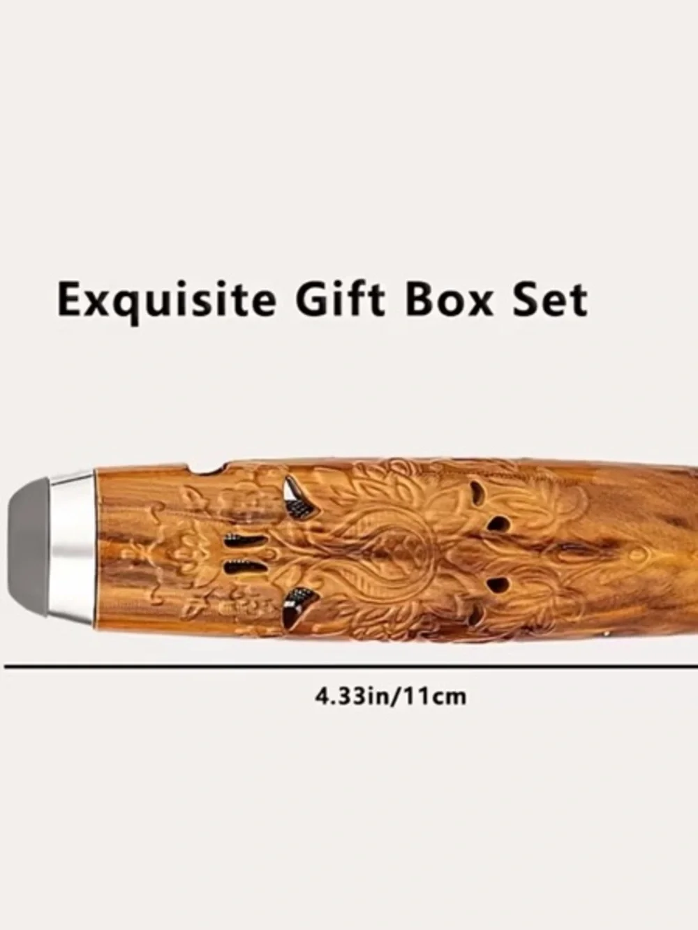 Wood Grain Portable Handheld Ashtray - Brown